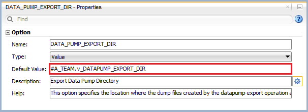 Figure 5: Knowledge Module Option – Data Pump Export Directory