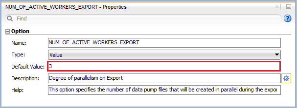 Figure 3: Knowledge Module Option – Number of Data Pump workers on Export