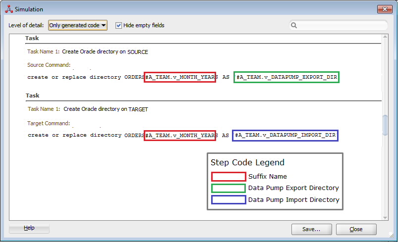 Figure 16: LKM Oracle to Oracle Datapump Plus – Oracle Directory Name Creation