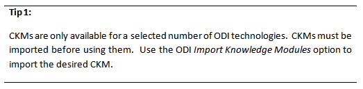 Tip 1 - Using Check Knowledge Modules in ODI