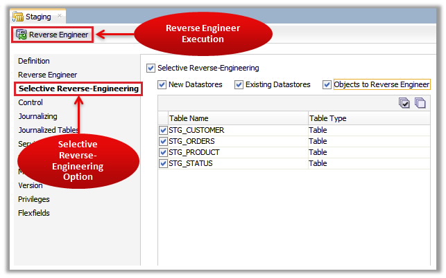 Figure 7 - ODI Reverse-Engineering – Selective Reverse-Engineering