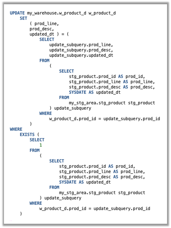Figure 3 - Updates-Only Operation with the IKM Oracle Update