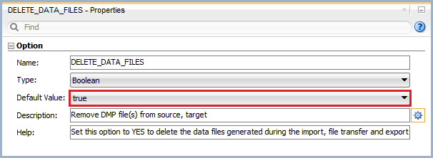 Figure 9: Knowledge Module Option – Delete Data Files