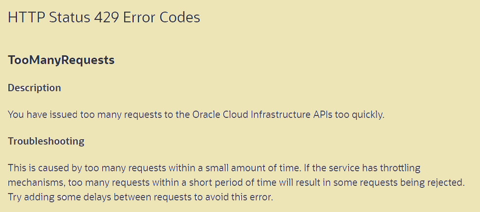 Troubleshooting HTTP 429 errors in Oracle Integration