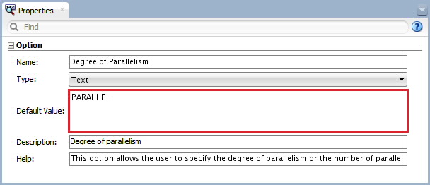 Figure 6 - Knowledge Module Option – Degree of Parallelism