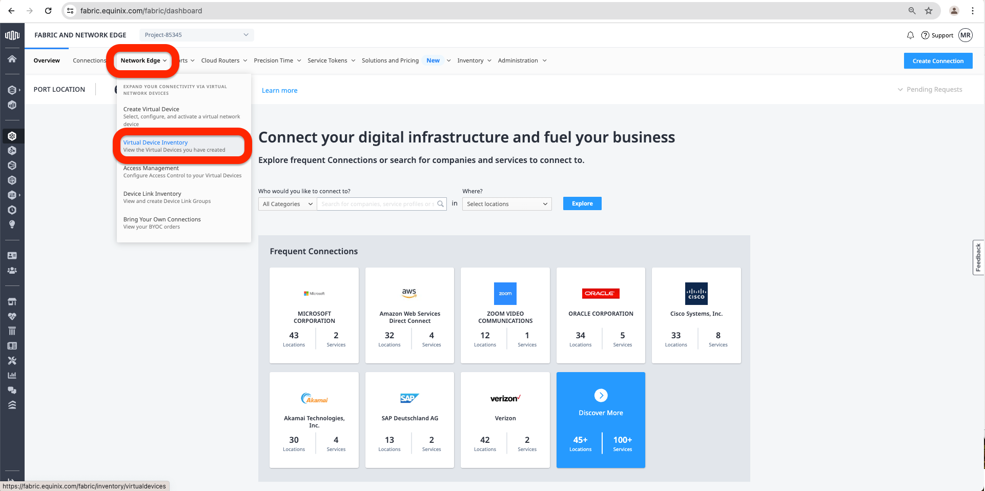 Go to Virtual Device Inventory
