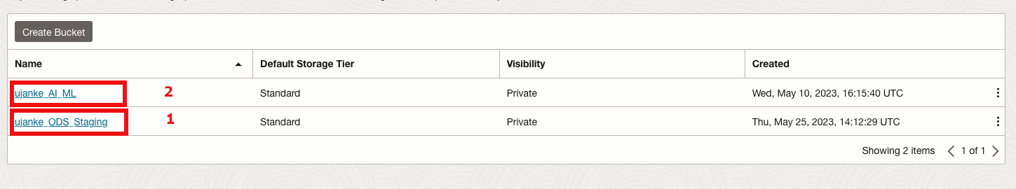 Sample of using two buckets for BICC file handling