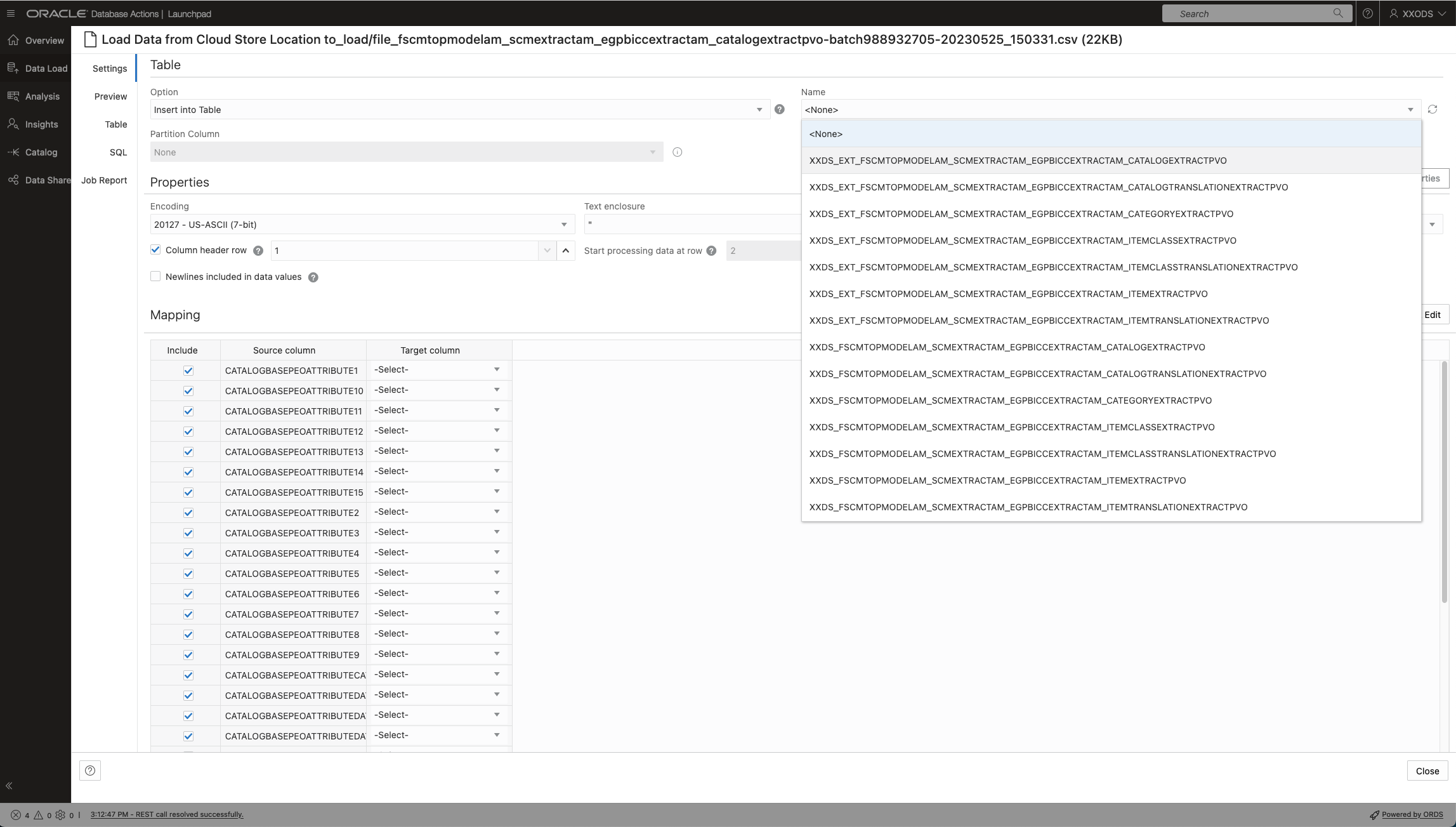 Data Load variant doing an INSERT into a staging table