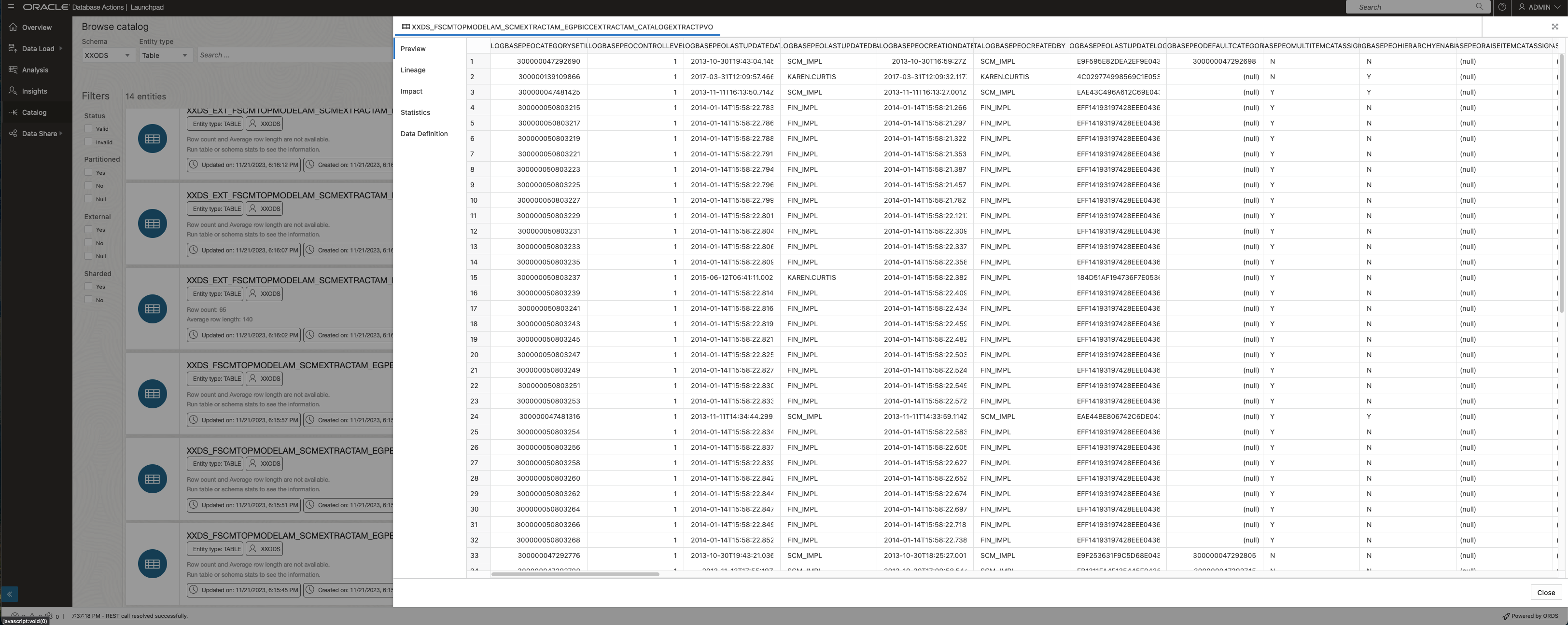 Showing data after a successful load