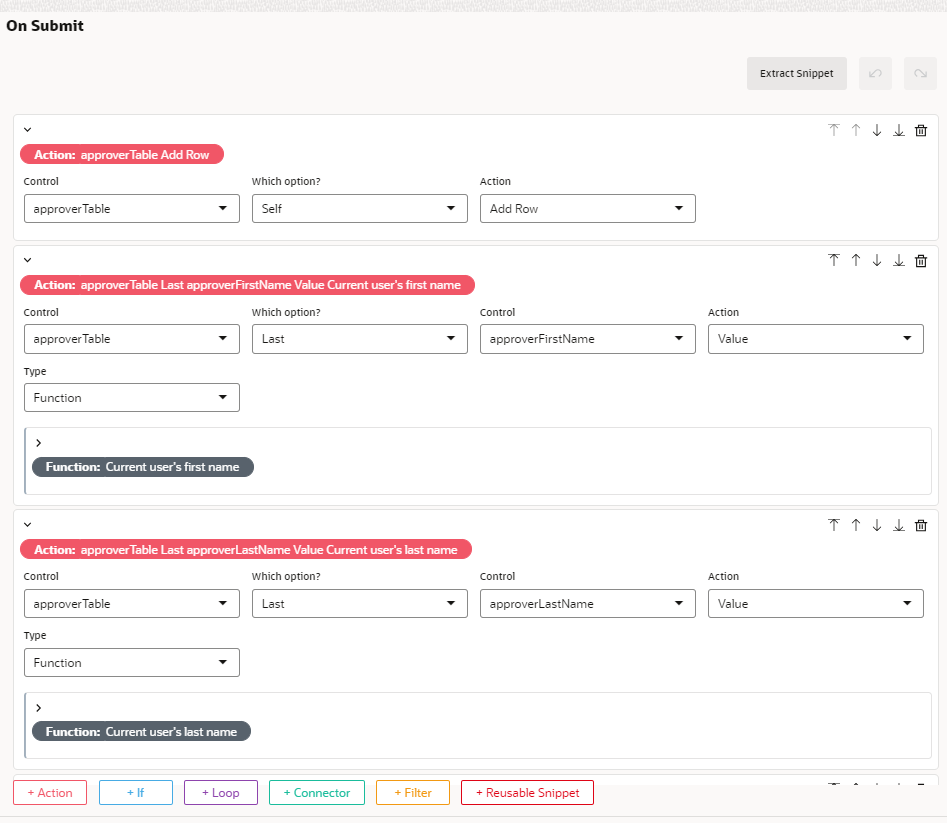 Capture approver info
