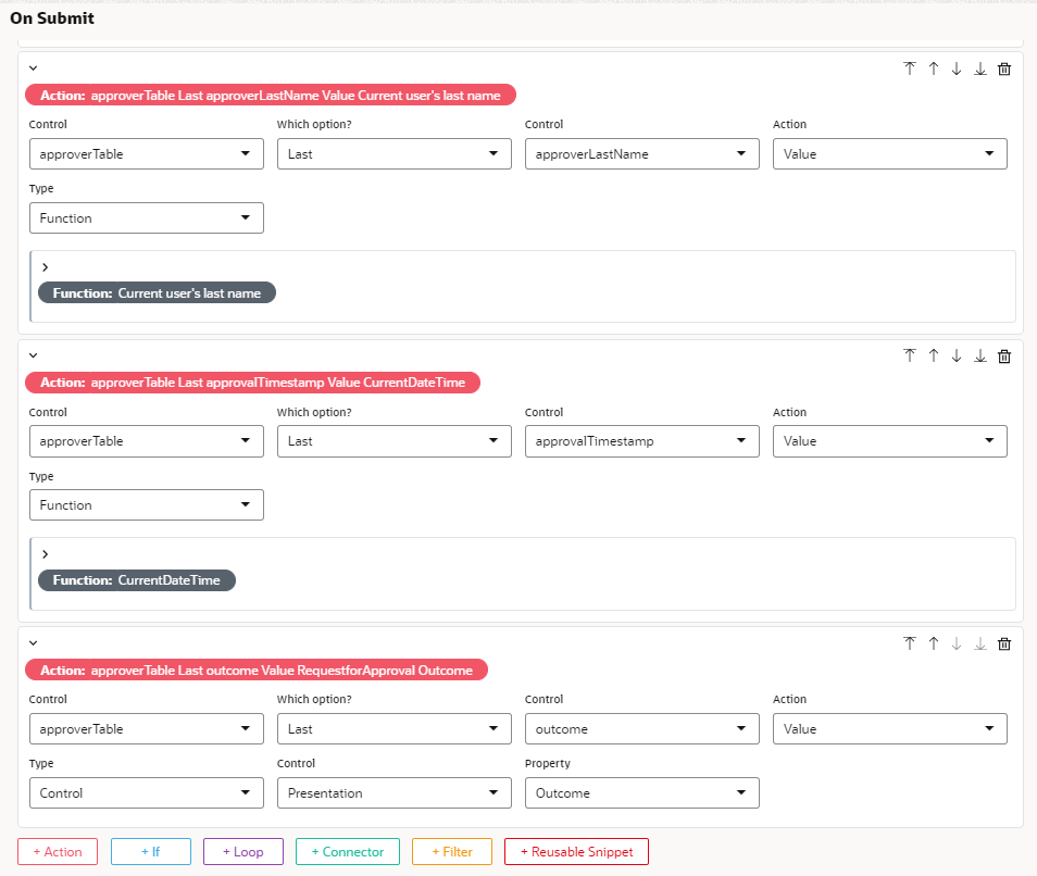 Capture approval info