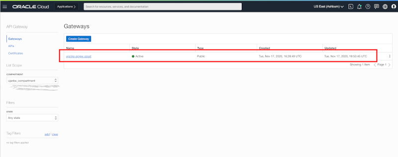 Creating an API Gateway Configuration for the BICC Logs REST API's