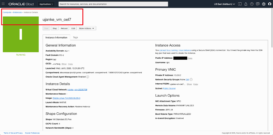 Overview of OCI Public Cloud Linux VM configuration