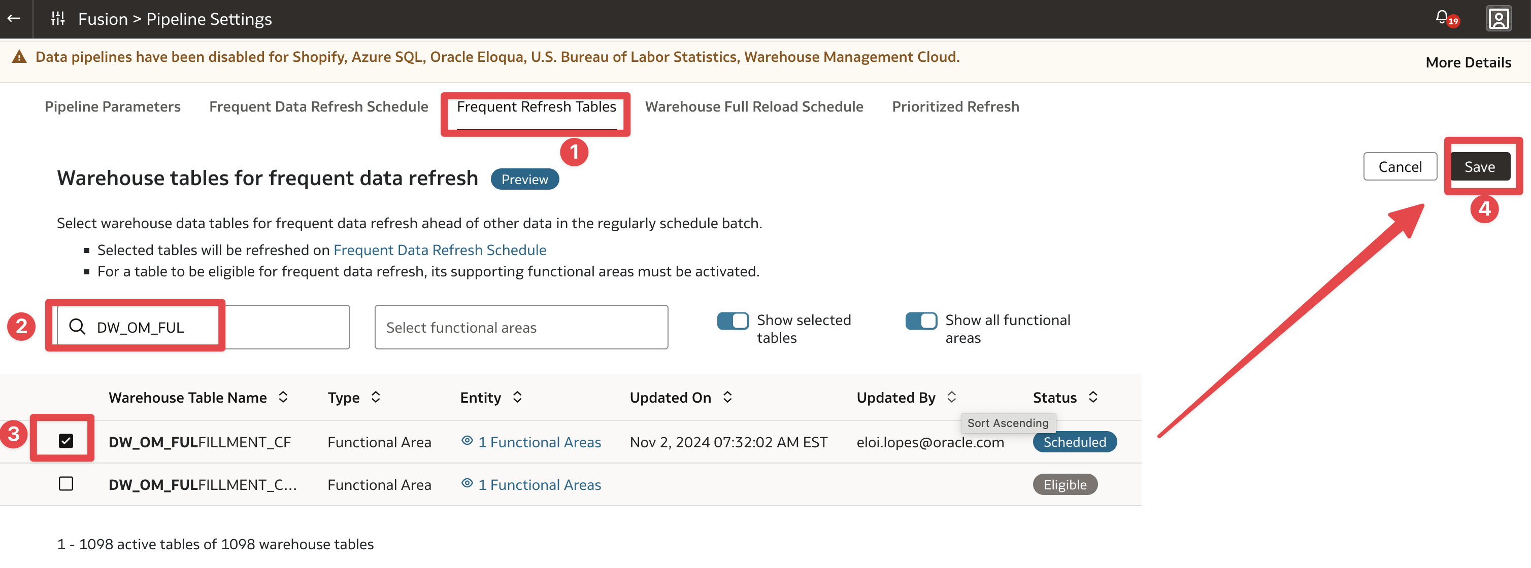 09 - Select Warehouse Table for frequent refresh.png