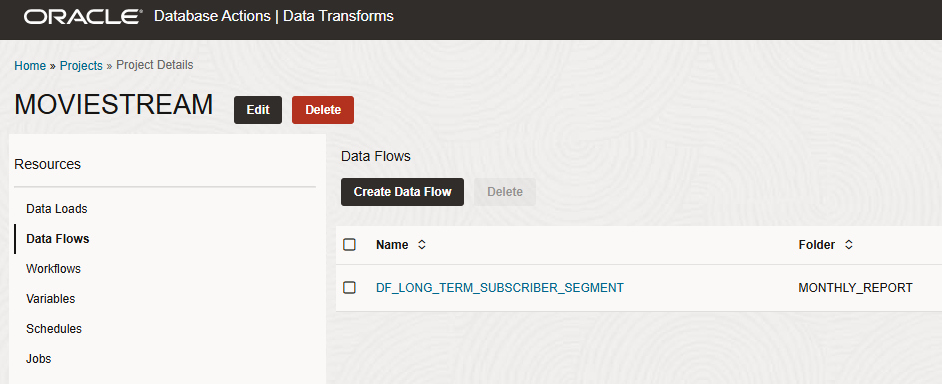 New project and Data Flow