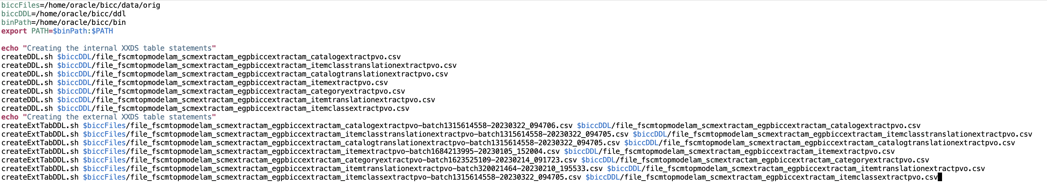 Script generateDDL.sh