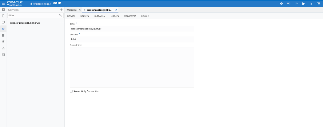 Sample VB App Service Creation for BICC Log REST Server 1 of 2