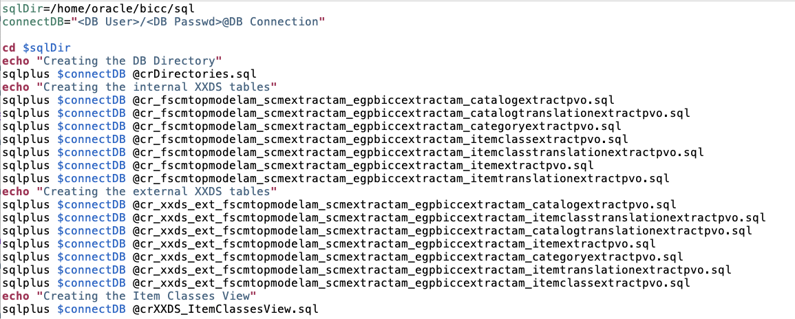 Script createObjects.sh