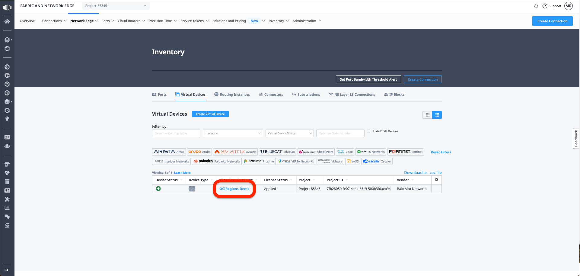 go to the Virtual device