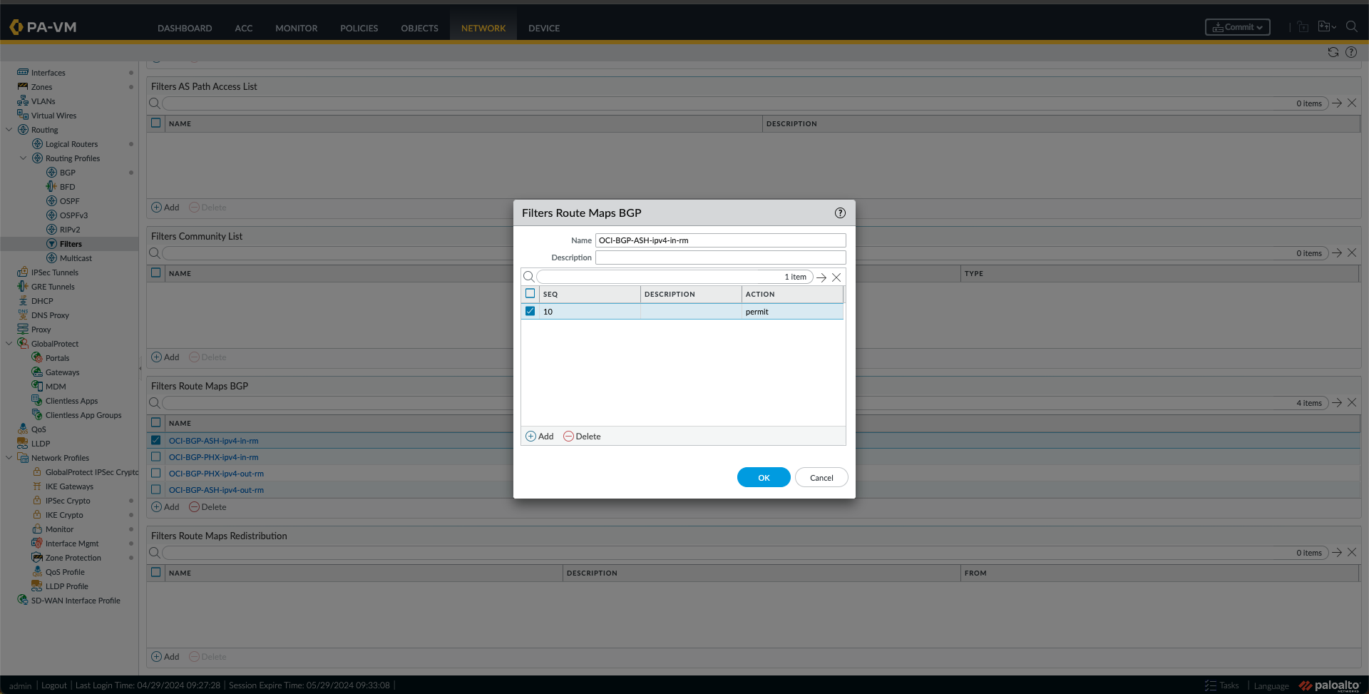 Route Map IN for ASH 1
