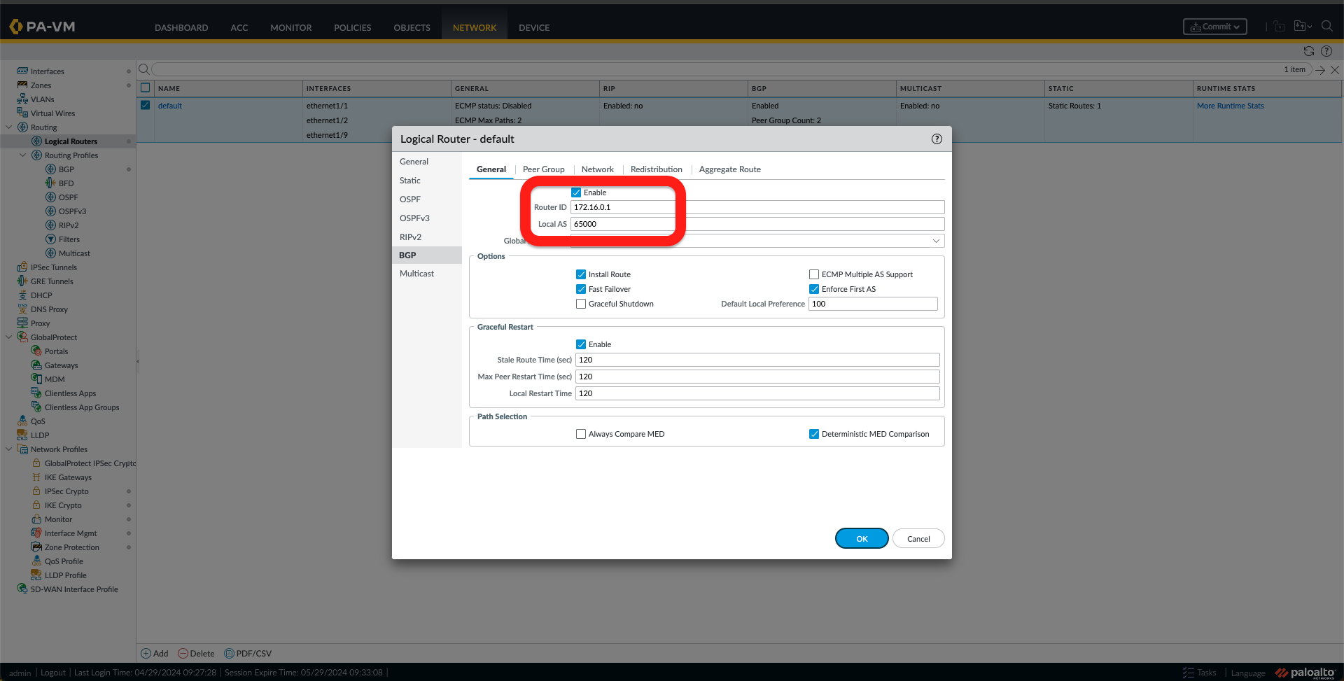 Enable and Add a Router ID and Local AS