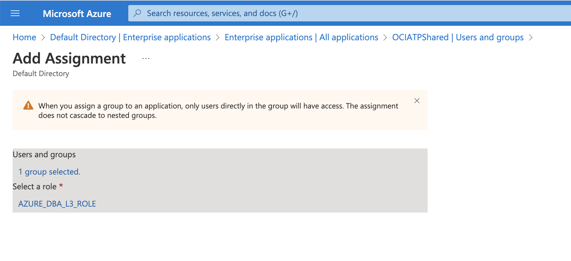 Group to Role Assignment