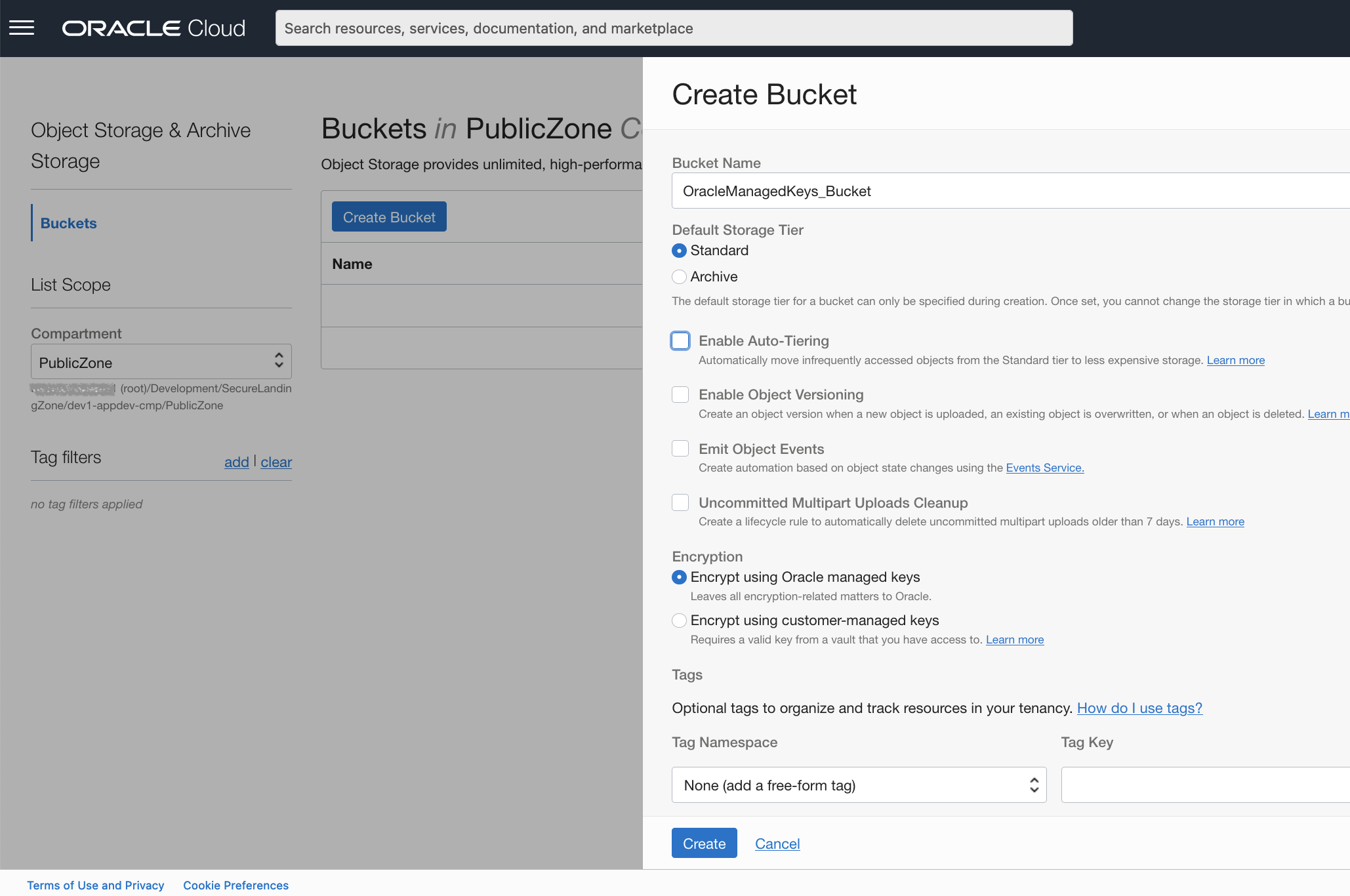 Create Bucket in Public