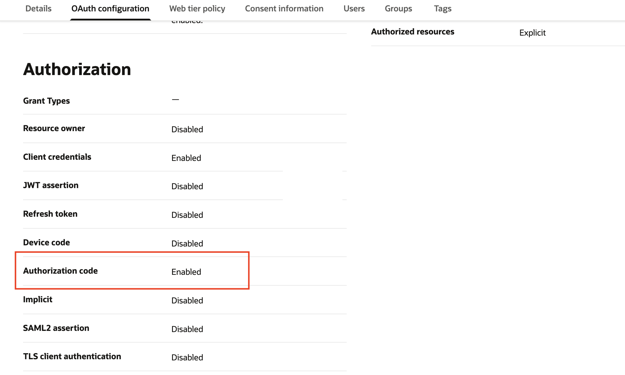 Authorization code Grant Type