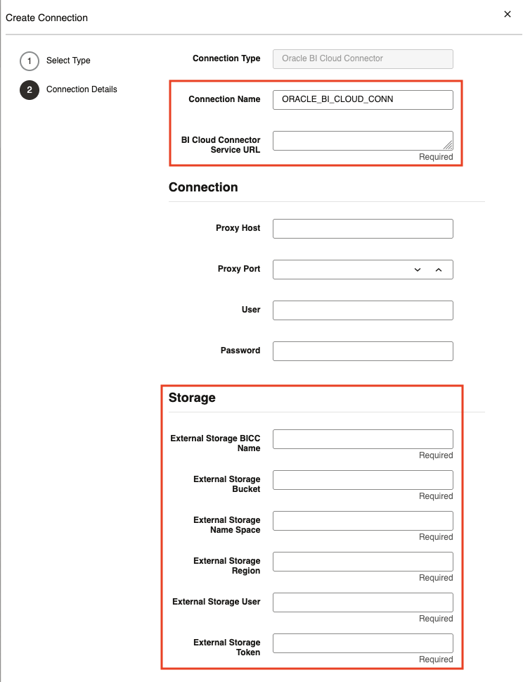 BICC Connector Settings