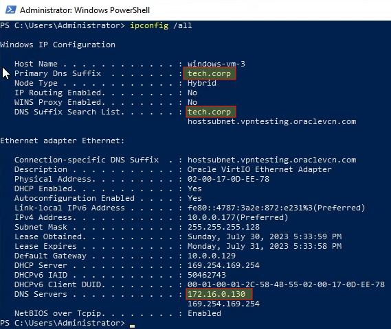 BNWD - DOMAIN IPCONFIG