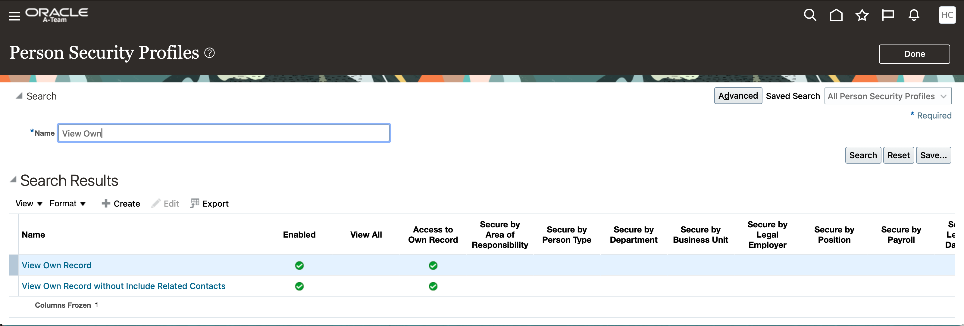 View own record security definition