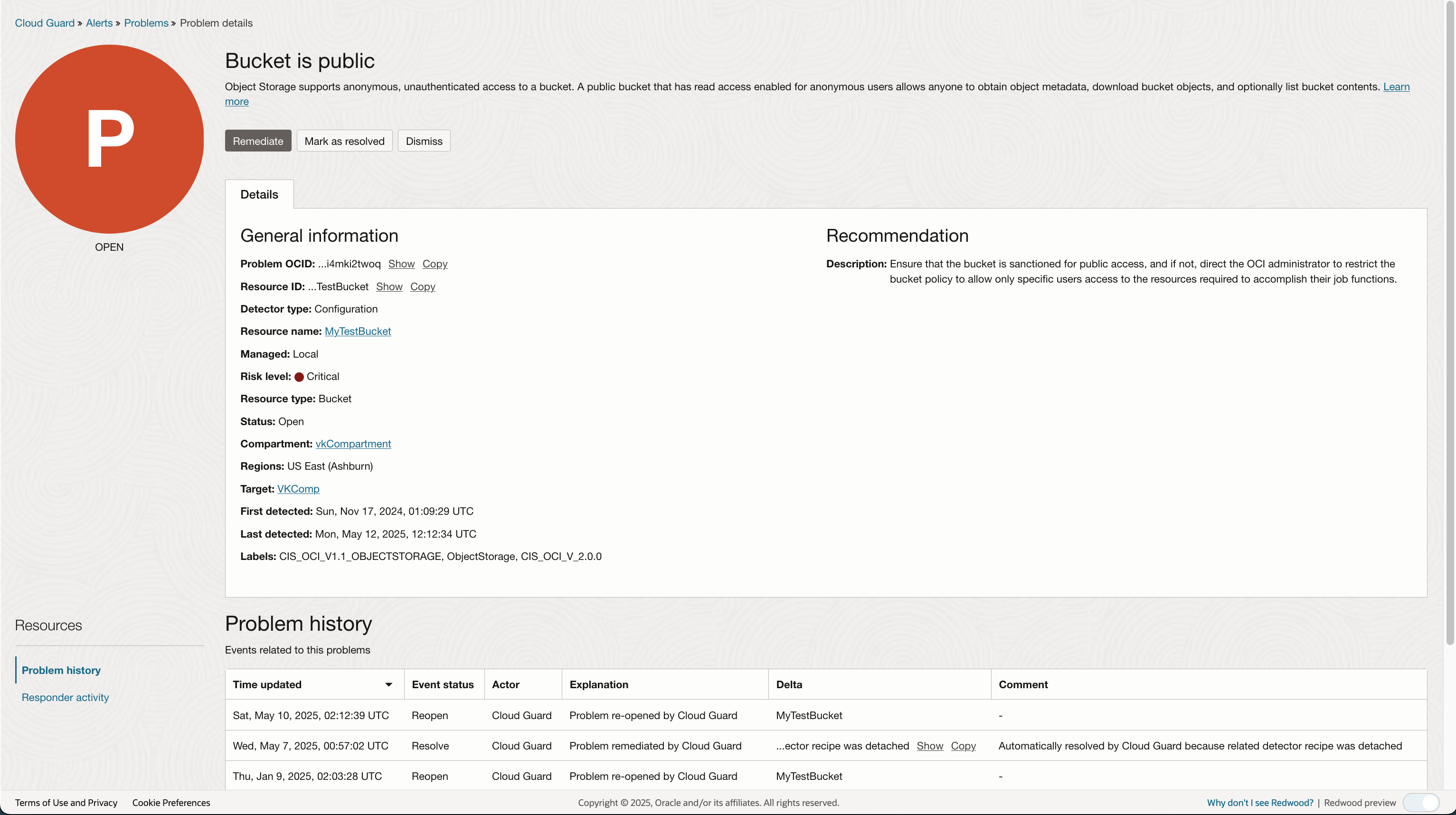 Example Problem: Bucket is Public