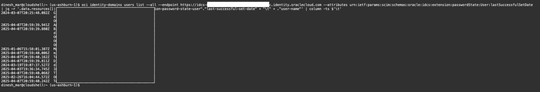 CLI output