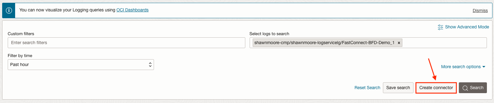 Create Connector Option