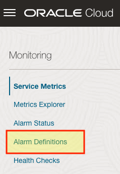 ALARM DEFINITIONS