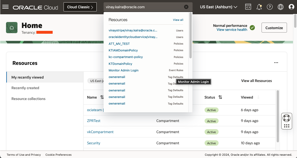 Searchign on Email Address