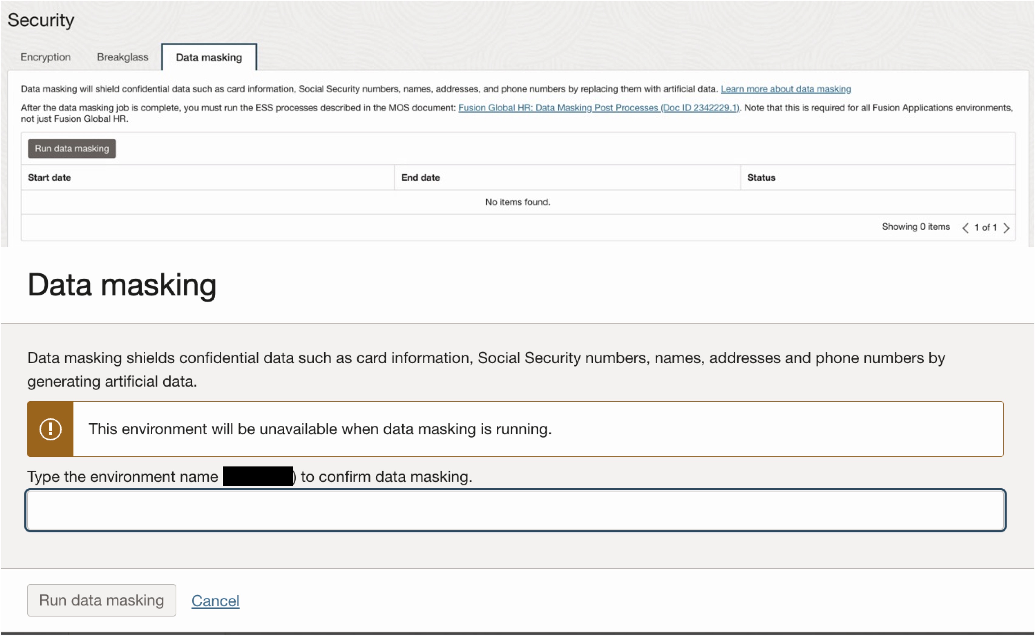 Security Data masking
