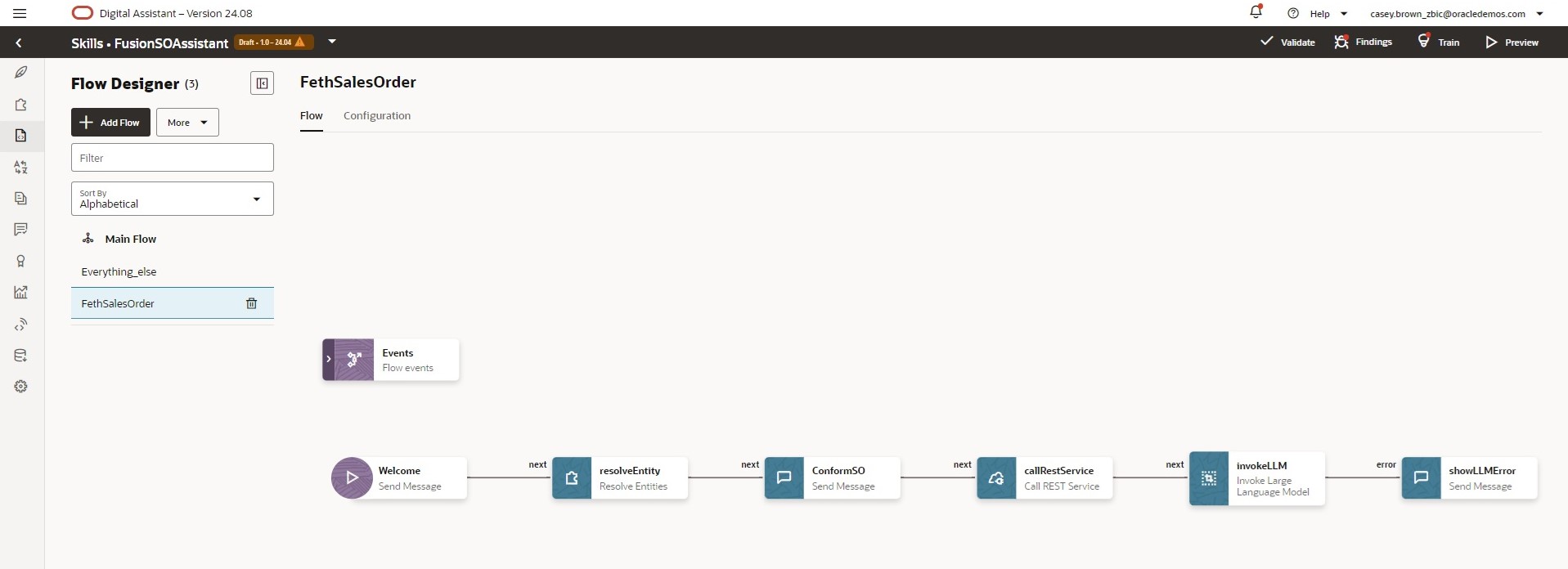 Fusion SO Assistant ODA flow