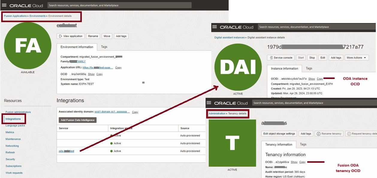 Getting required OCIDs for source policy