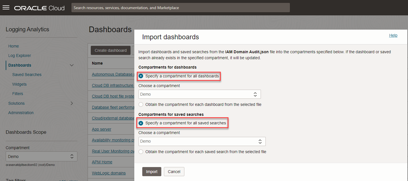 Import Dashboard