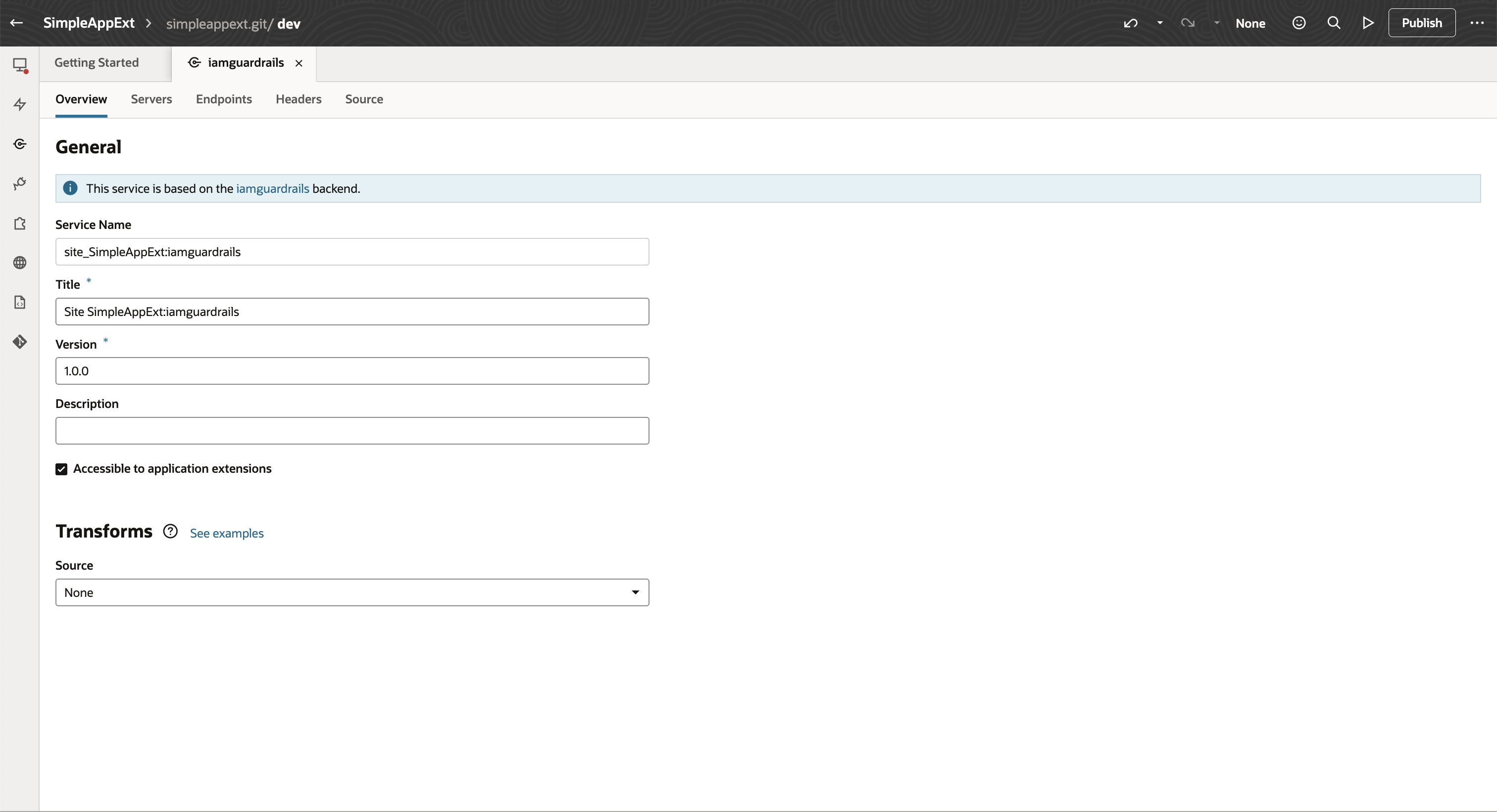 App Extension Service Connection