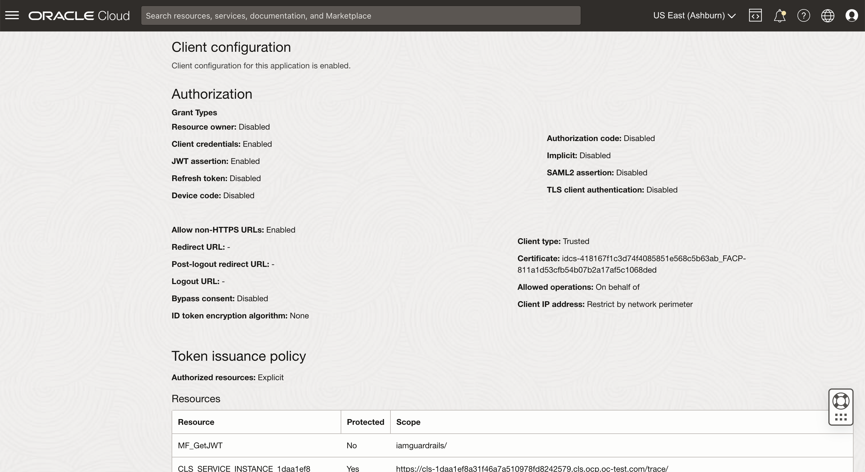 IAM Fusion Applications Client Scope