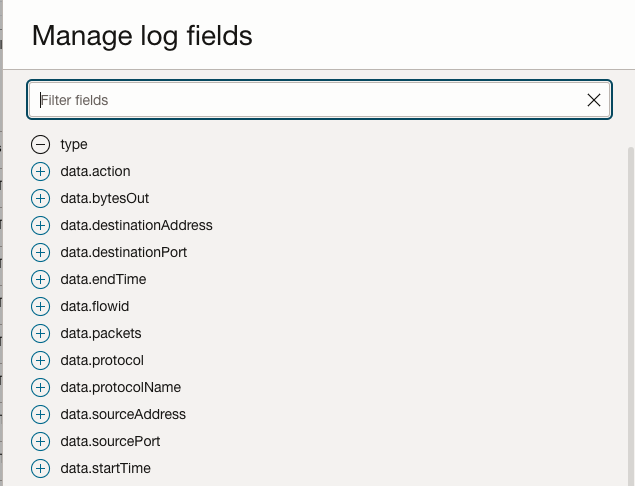 Manage log fields