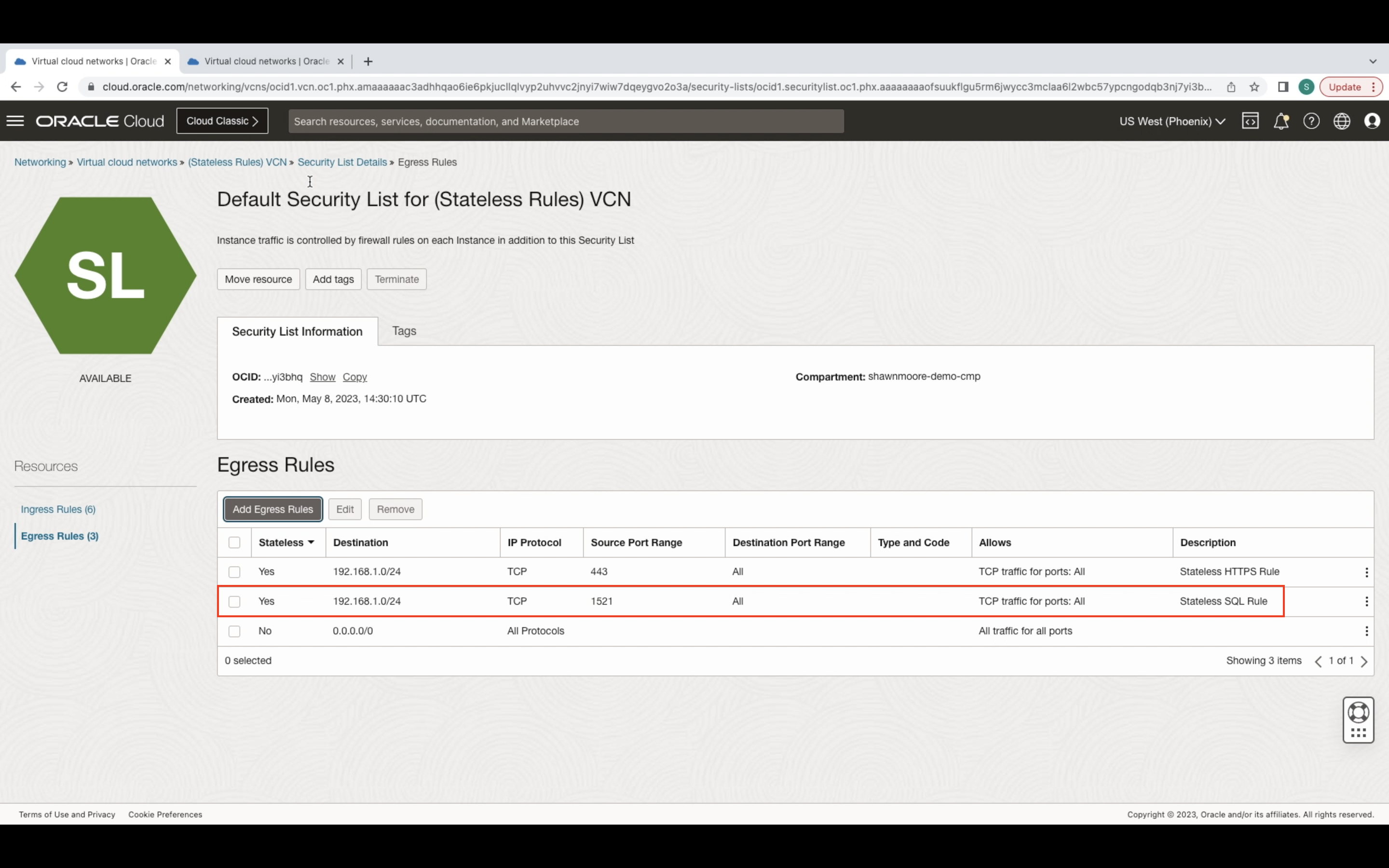 NEW STATELESS EGRESS RULE