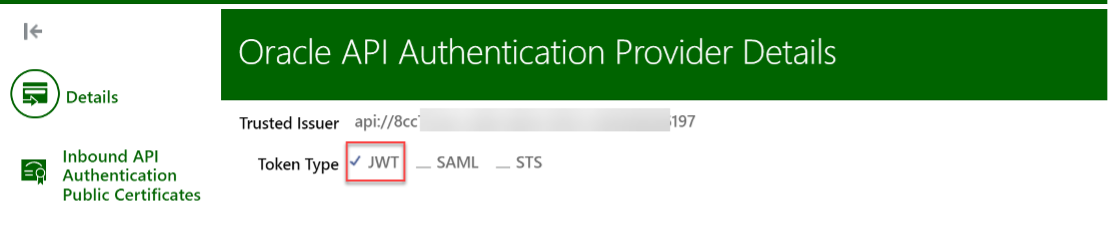 API Auth Provider Details