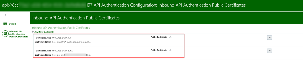 API Auth Provider Certificates