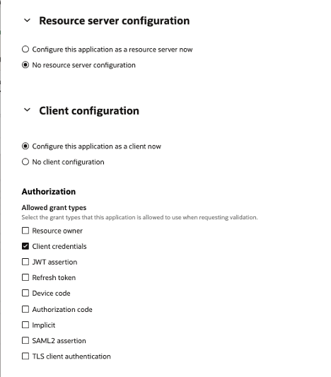 Client Credentials Grant Type for OAuth Client