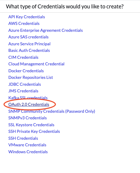Select OAuth 2.0 Credentials