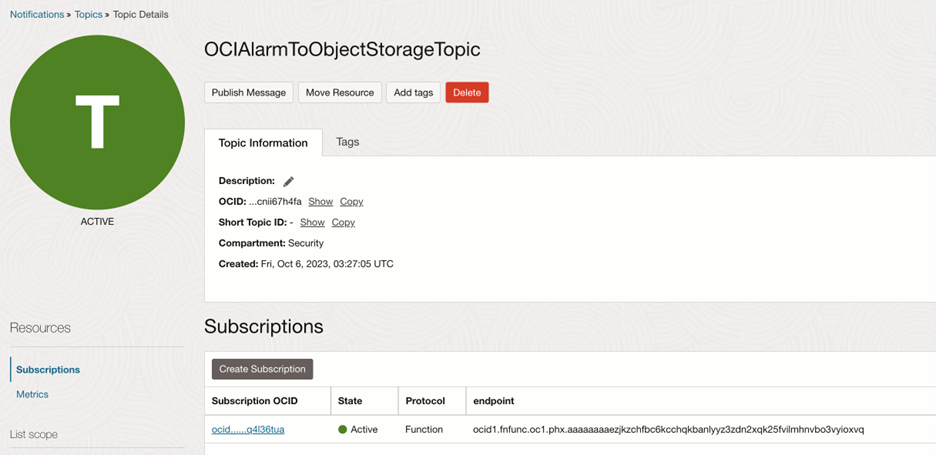 Topic Creation for Notifications