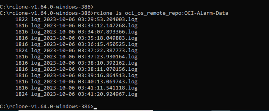 List all Files in Bucket using rclone